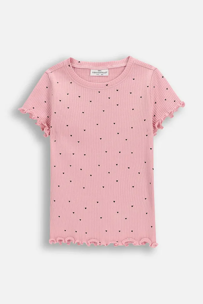 Coccodrillo Детска тениска в жълто HEARTS GIRL KIDS
