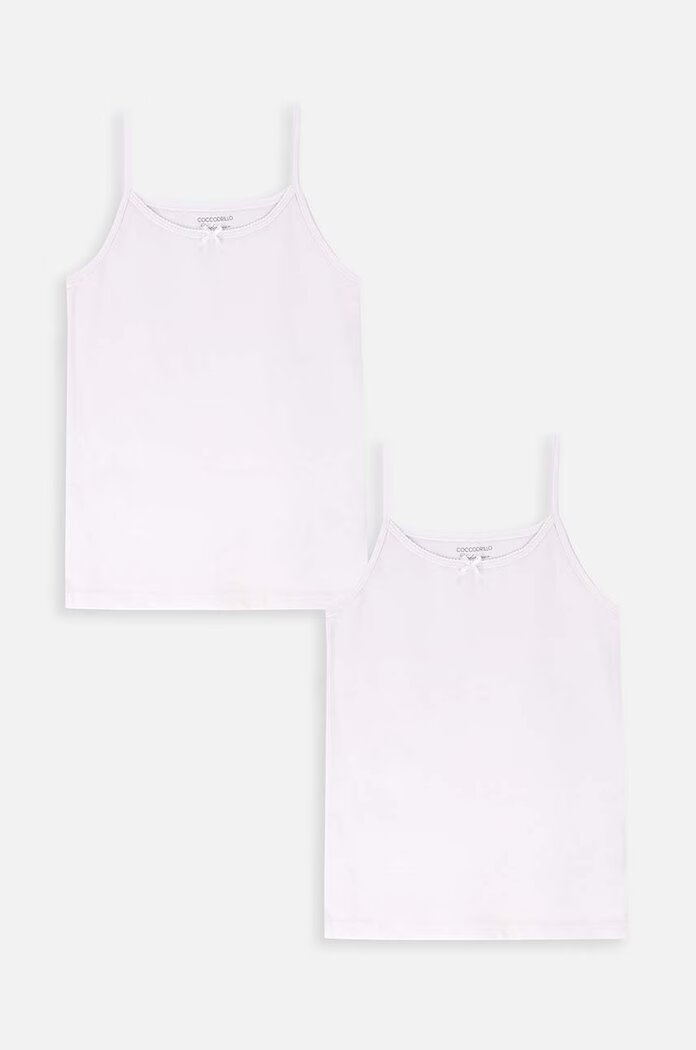 Coccodrillo Детски памучен топ (2 броя) в бяло BASIC UNDERWEAR