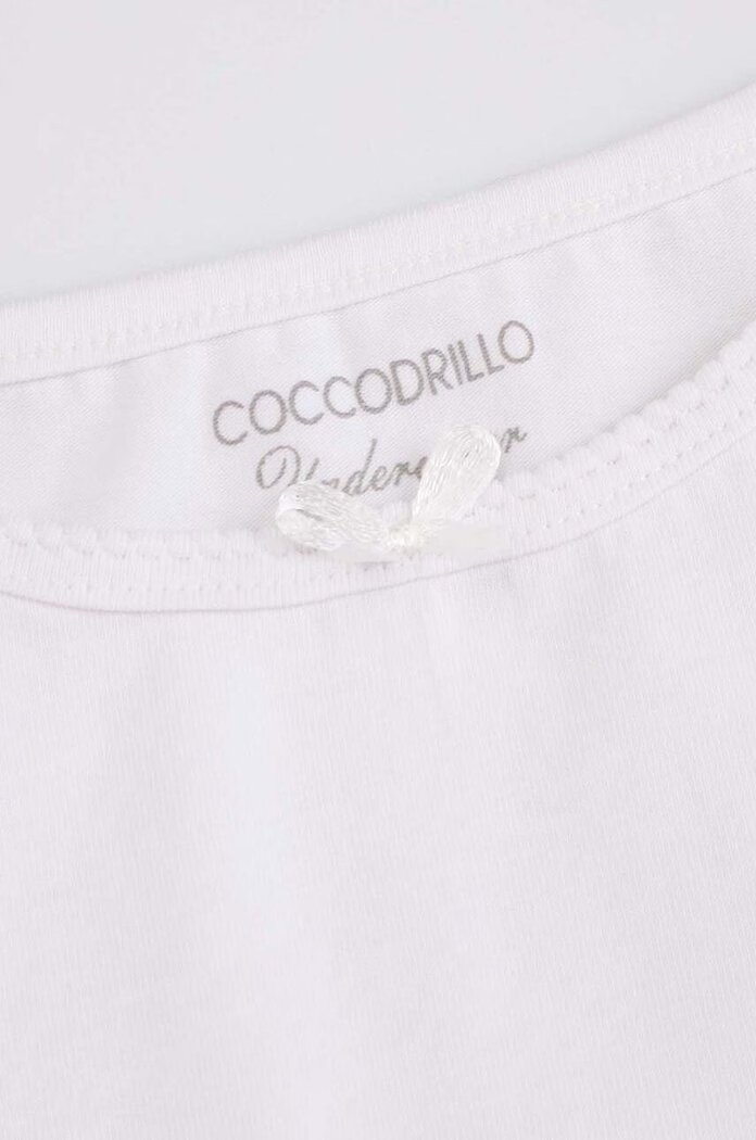 Coccodrillo Детски памучен топ (2 броя) в бяло BASIC UNDERWEAR