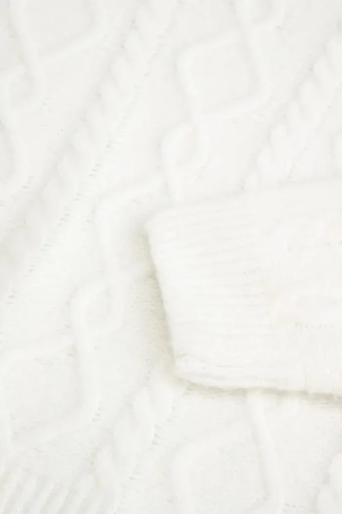 Coccodrillo Детски пуловер с вълна в бежово WINTER COSY GRIL KIDS