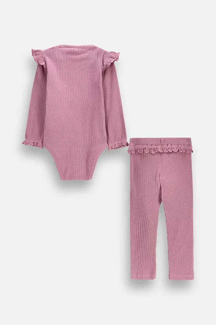 Coccodrillo ежедневен комплект за бебе от памук виолетов MAGIC AND LOVE GIRL NEWBORN