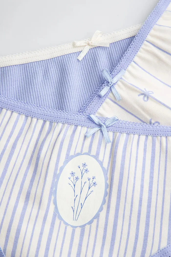 Coccodrillo класически бикини за деца от памук с еластан 3 броя сини PANTS