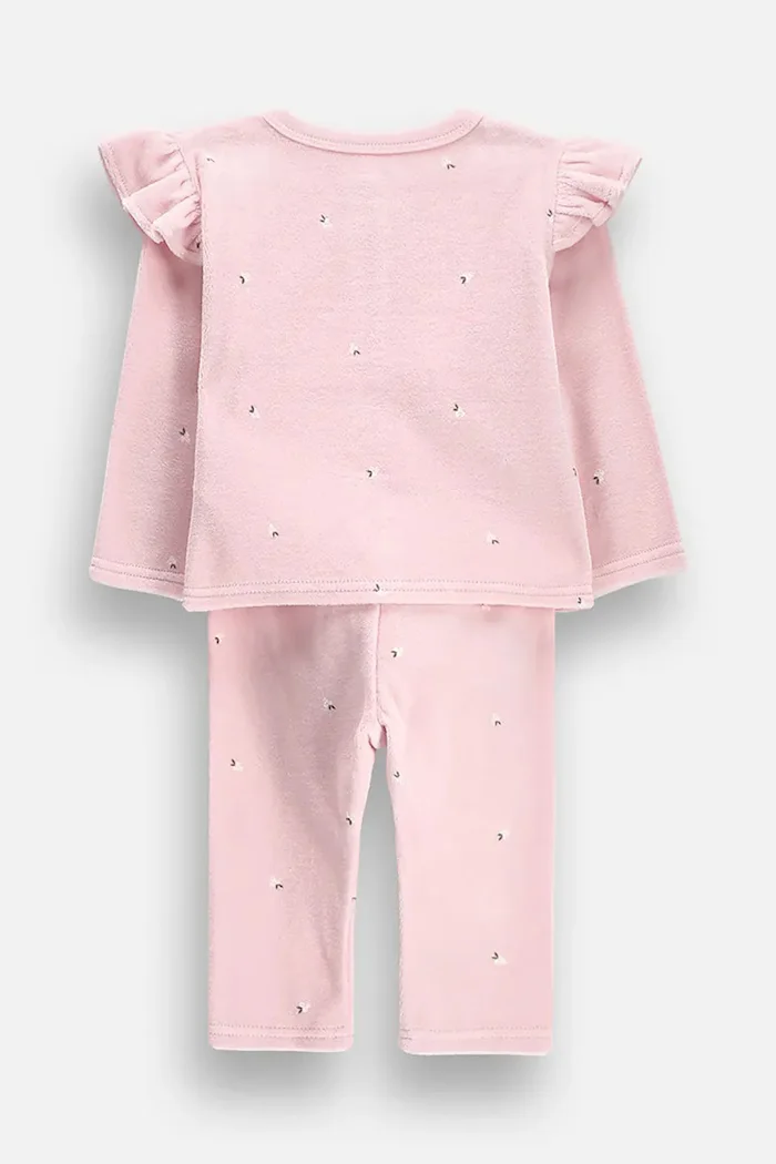 Coccodrillo комплект за бебе от кадифе розов FAIR FROST GIRL NEWBORN