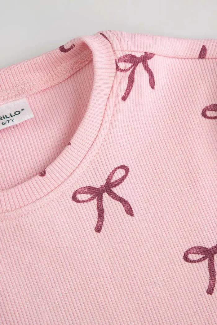 Coccodrillo пижама от две части за деца от памук с еластан розова PYJAMAS