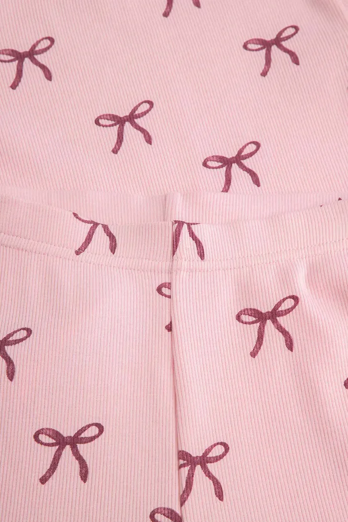 Coccodrillo пижама от две части за деца от памук с еластан розова PYJAMAS
