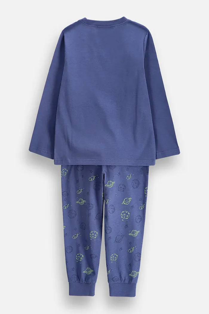 Coccodrillo пижама от две части за деца от памук синя PYJAMAS