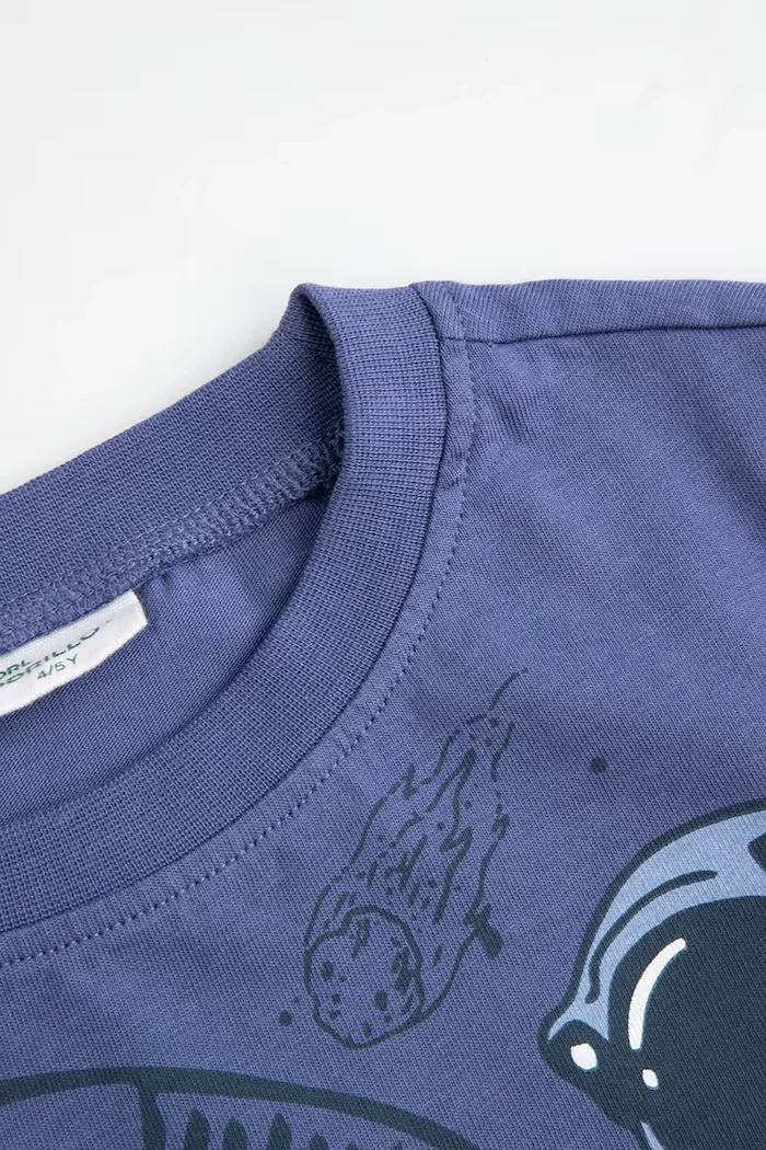 Coccodrillo пижама от две части за деца от памук синя PYJAMAS