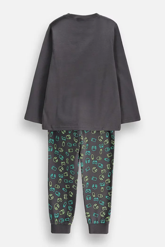 Coccodrillo пижама от две части за деца от памук сива PYJAMAS