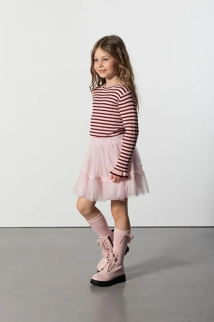 Coccodrillo разкроена пола розова с изчистена шарка TINNY TROUBLE GIRL KIDS