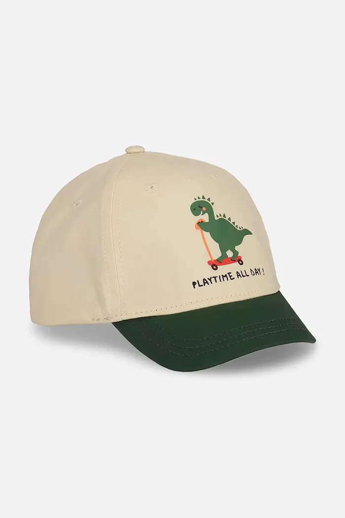 Coccodrillo шапка с козирка за деца от памук бежова ACCESSORIES SUMMER BOY
