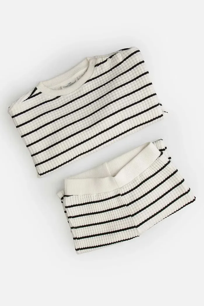 Coccodrillo спортен комплект анцуг за бебе от памук бежов SMALL WONDER UNISEX NEWBORN