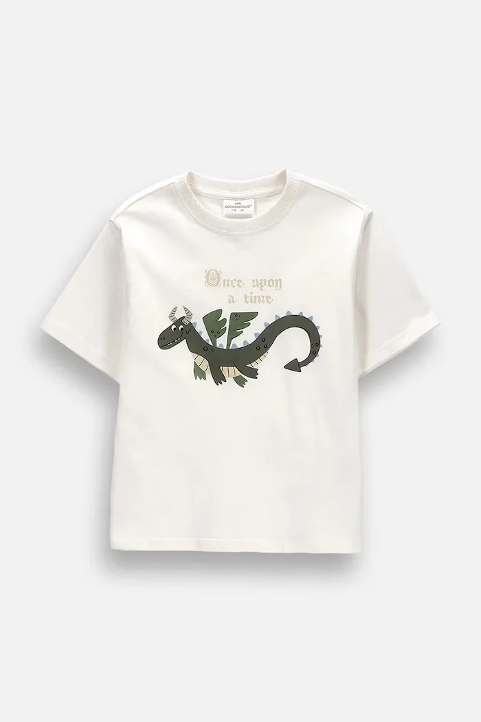 Coccodrillo тениска за бебе от памук бежова REBEL KNIGHT BOY KIDS