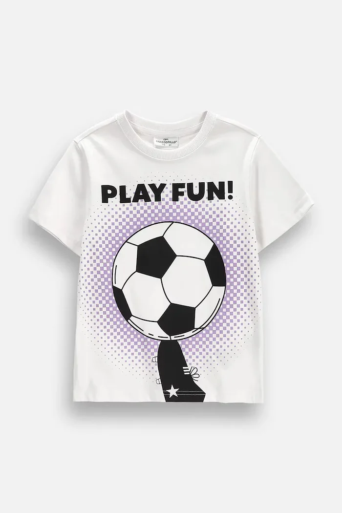 Coccodrillo тениска за деца от памук бяла SUPER FUN BOY KIDS