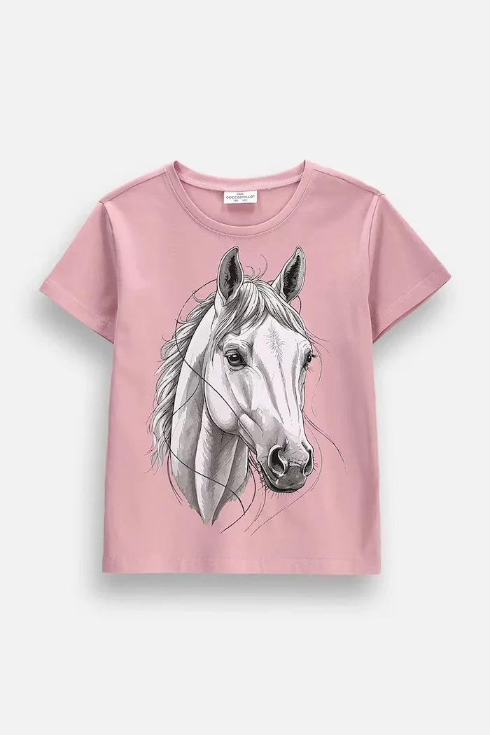 Coccodrillo тениска за деца от памук с еластан розова EVERYDAY GIRL A