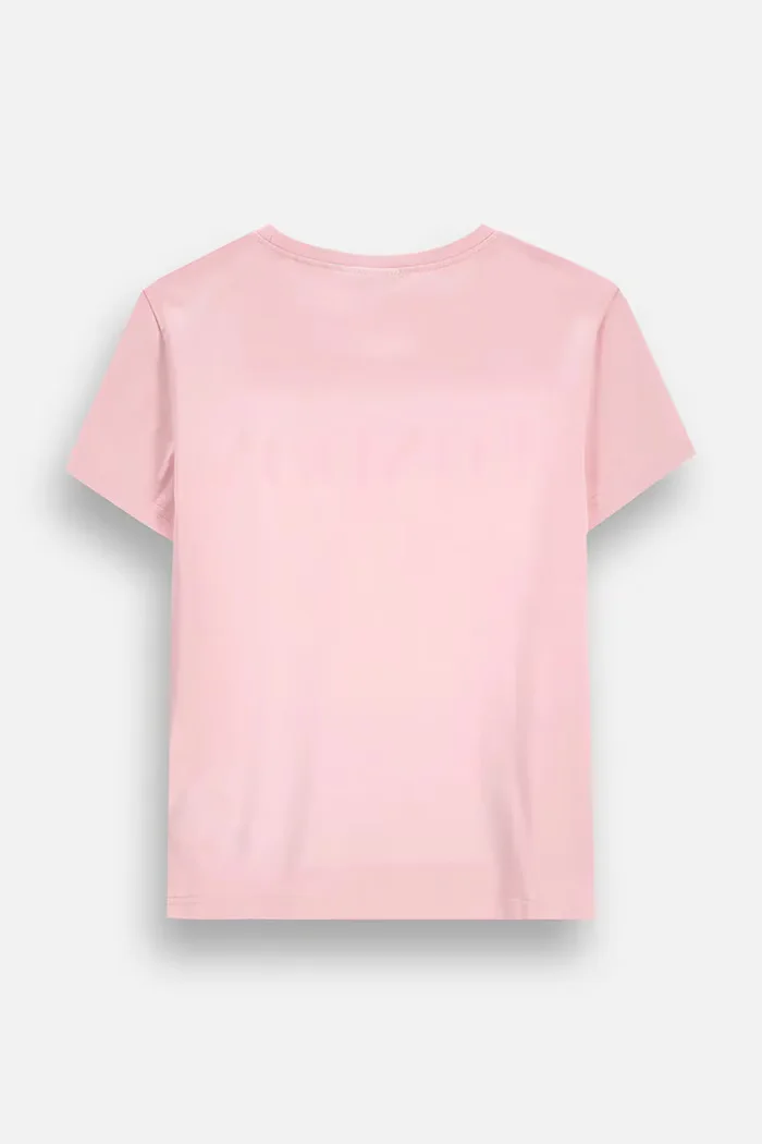 Coccodrillo тениска за деца от памук с еластан розова EVERYDAY GIRL A