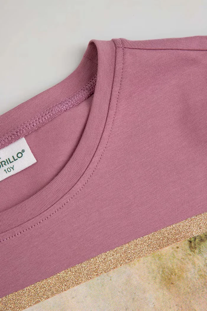 Coccodrillo тениска за деца от памук с еластан розова EVERYDAY GIRL A
