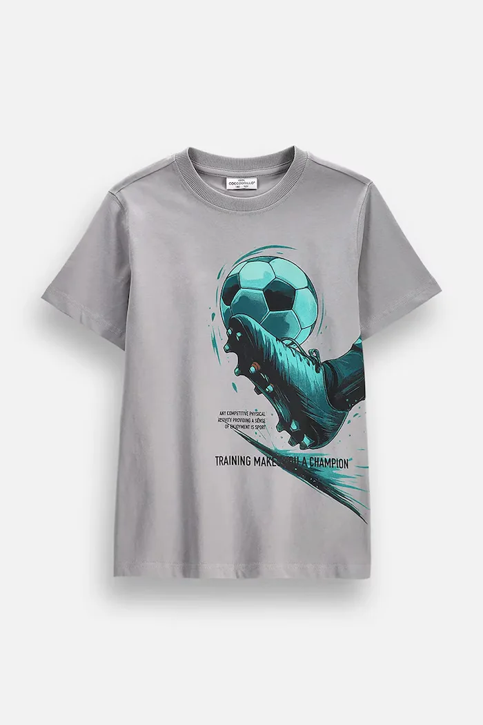 Coccodrillo тениска за деца от памук сива EVERYDAY BOY A