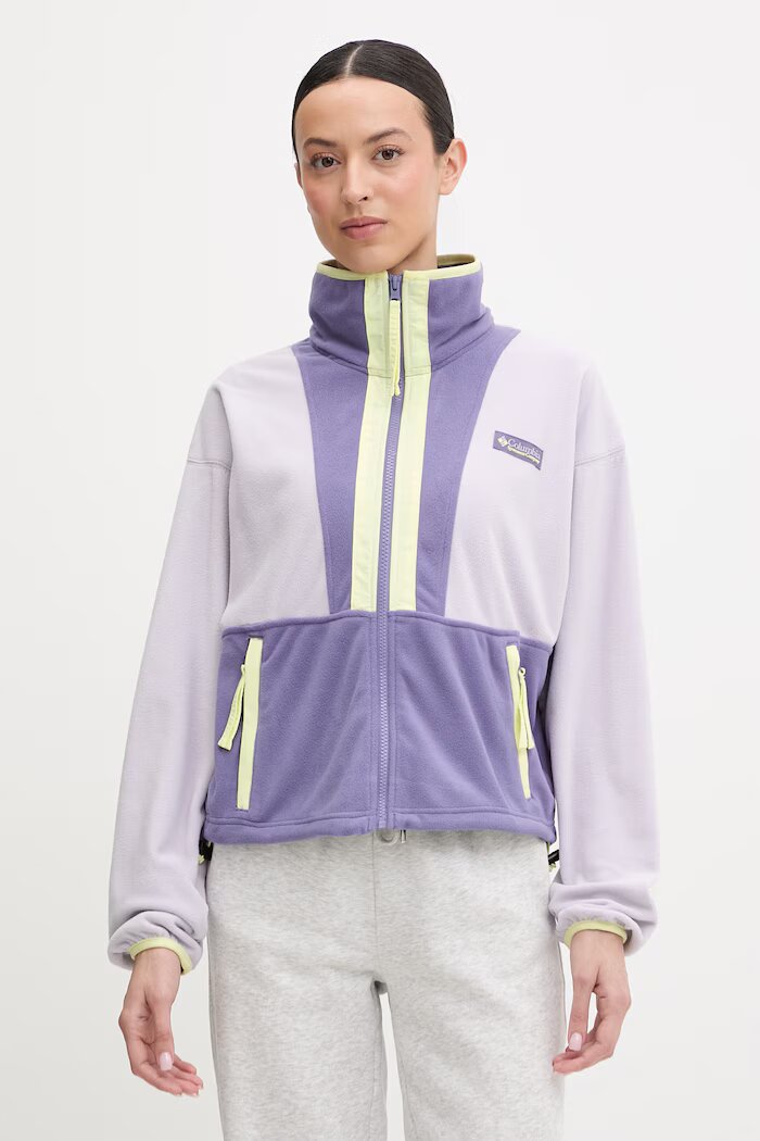 Columbia Поларен суичър Backbowl II FZ Fleece в черно с десен 2092163