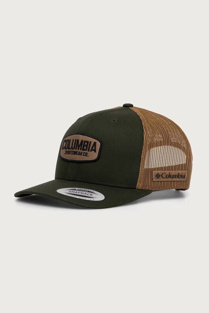 Columbia шапка trucker от памучна материя зелена 1652541