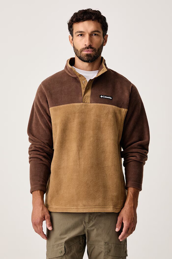 Columbia спортен суичър мъжки Steens Mountain Half Snap кафяв 2097721