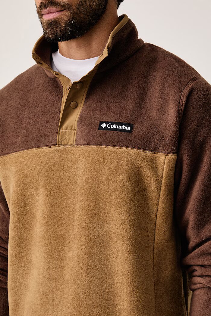 Columbia спортен суичър мъжки Steens Mountain Half Snap кафяв 2097721