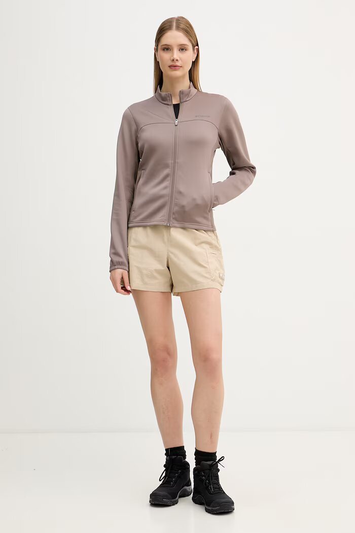 Columbia Спортен суичър Sloan Crest в кафяво с изчистен дизайн 2155781