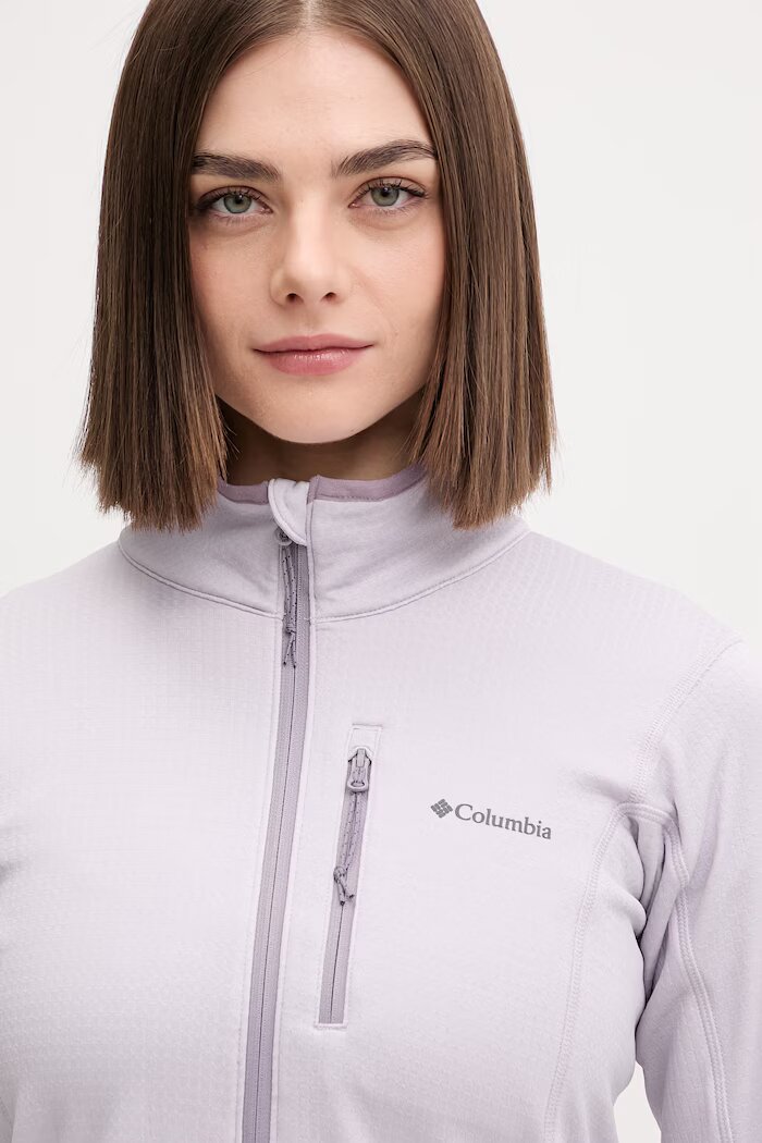 Columbia Суичър за спортове на открито Essential Hike в лилаво с принт 2136233