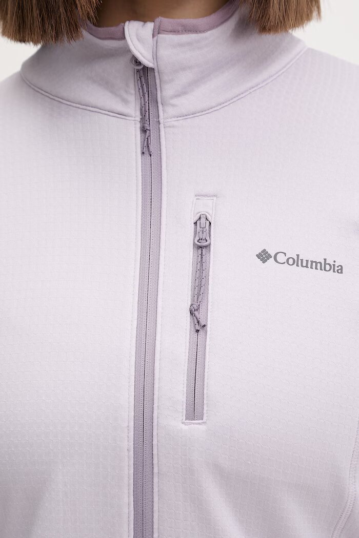 Columbia Суичър за спортове на открито Essential Hike в лилаво с принт 2136233