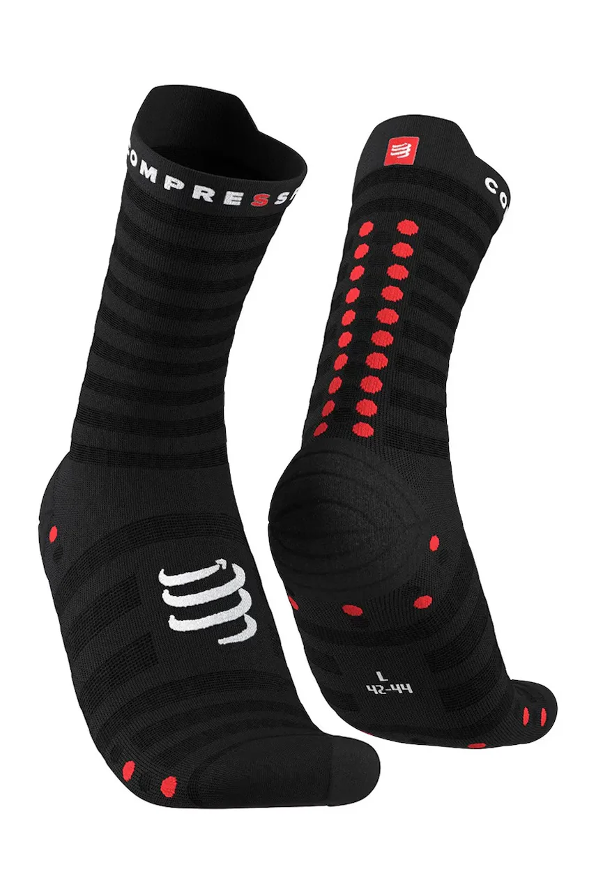 Compressport Чорапи Pro Racing Socks v4.0 Ultralight Run High - White/Alloy