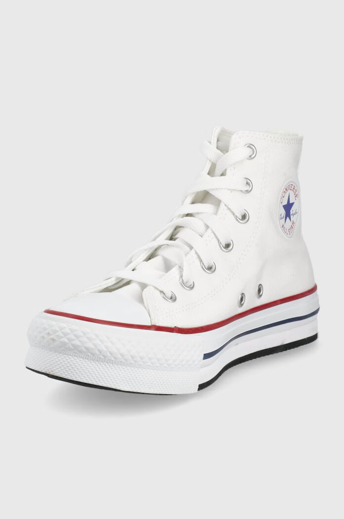Converse Детски високи кецове Chuck Taylor All Star Lift в бяло