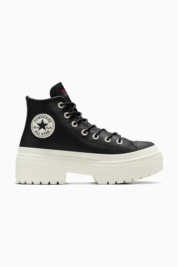 Converse Кожени кецове Chuck Taylor All Star Lugged Heel в черно A12328C