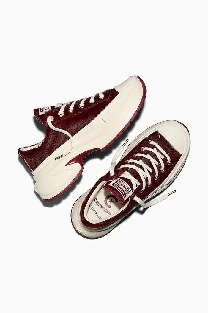 Converse Run Star Crush Pony Hair ниски кецове дамски бордо ниска A22399C