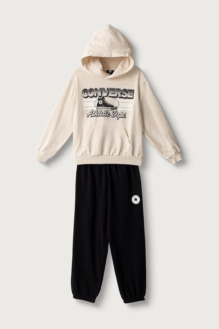 Converse спортен комплект анцуг за деца с памук черен 9CH949