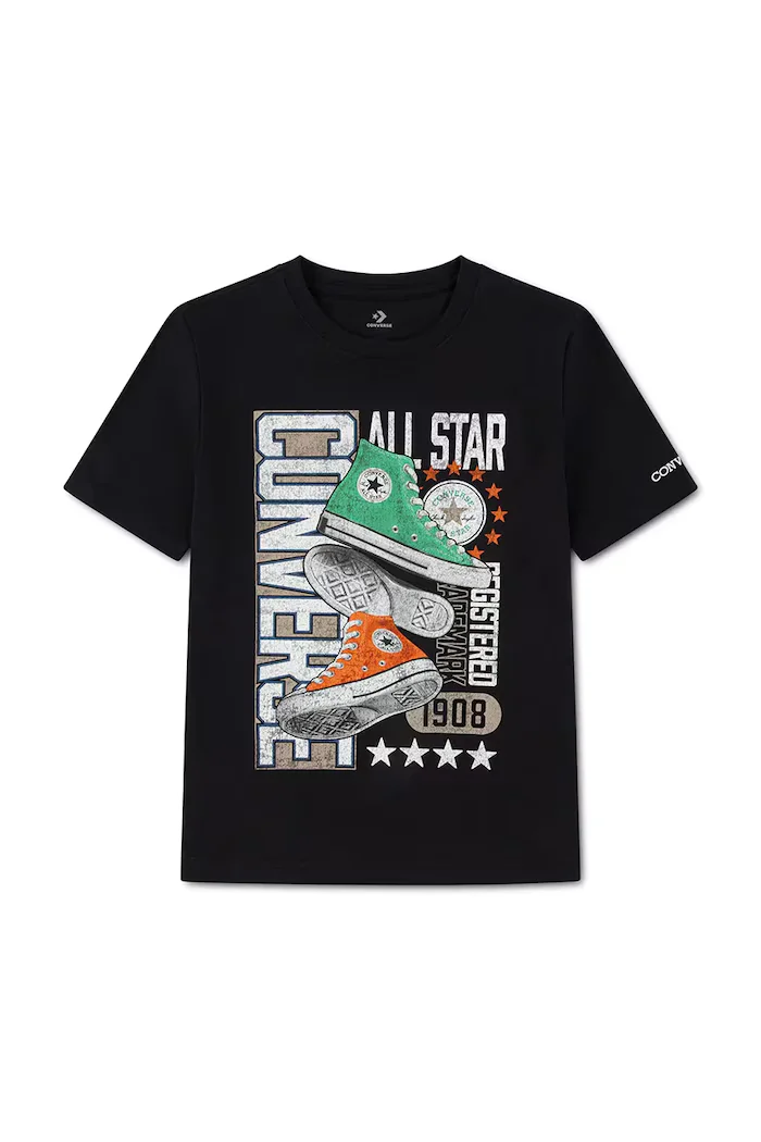 Converse тениска за деца от памук черна 9CJ886