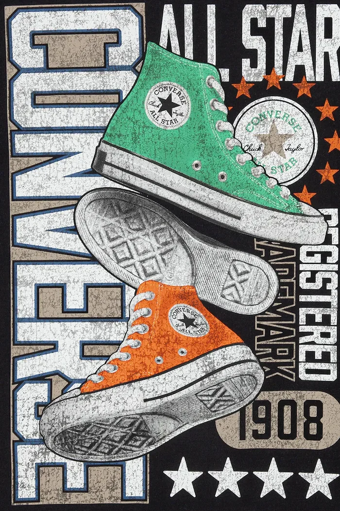Converse тениска за деца от памук черна 9CJ886