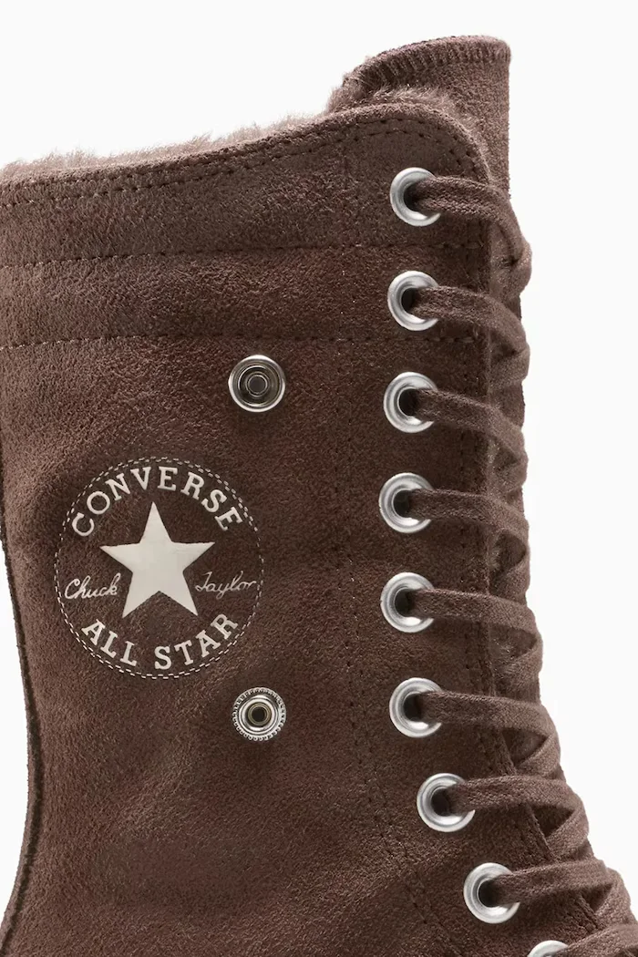 Converse Високи кецове Chuck Taylor All Star Star Fold Over Lift в кафяво A15230C
