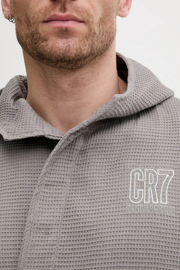 CR7 Cristiano Ronaldo Халат с качулка мъжки с памук сив 8746-93-5