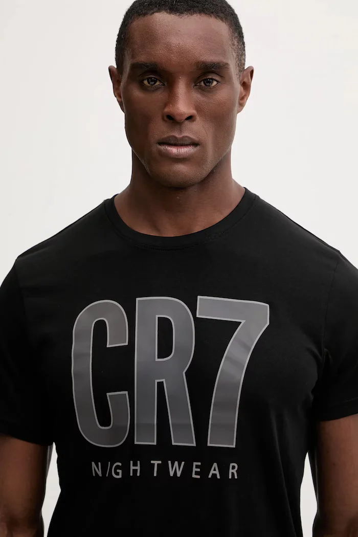 CR7 Cristiano Ronaldo Памучна пижама в черно с принт 8730.41.2613