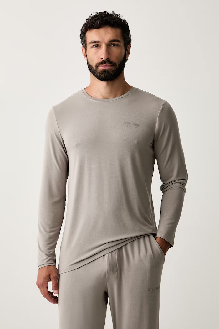 CR7 Cristiano Ronaldo пижама от две части мъжка с модал x MODAL CONCEPT бежова 8735-4207-1450