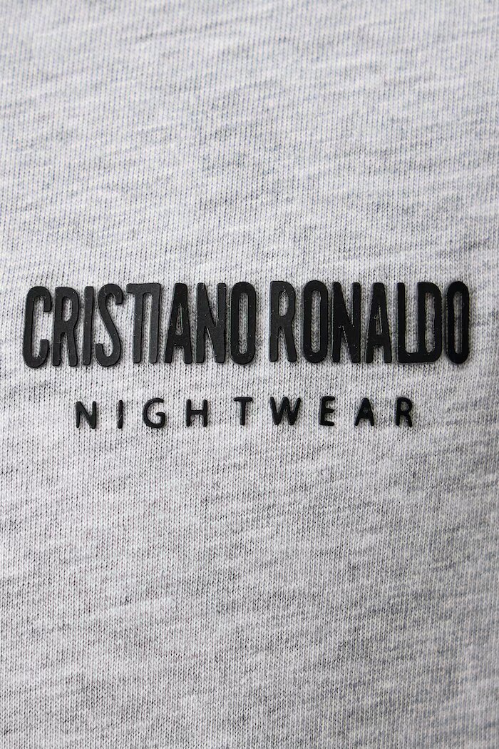 CR7 Cristiano Ronaldo пижама от две части мъжка с памук сива 8730-42-2604