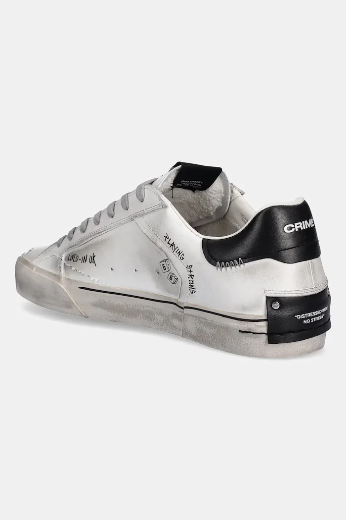 CRIME LONDON Кожени маратонки DISTRESSED DECONSTRUCTED мъжки в бяло 11033AA8