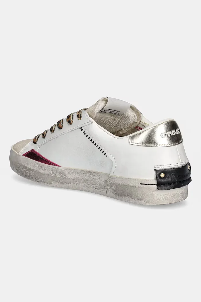 CRIME LONDON Кожени маратонки DISTRESSED в бяло 25000AA8