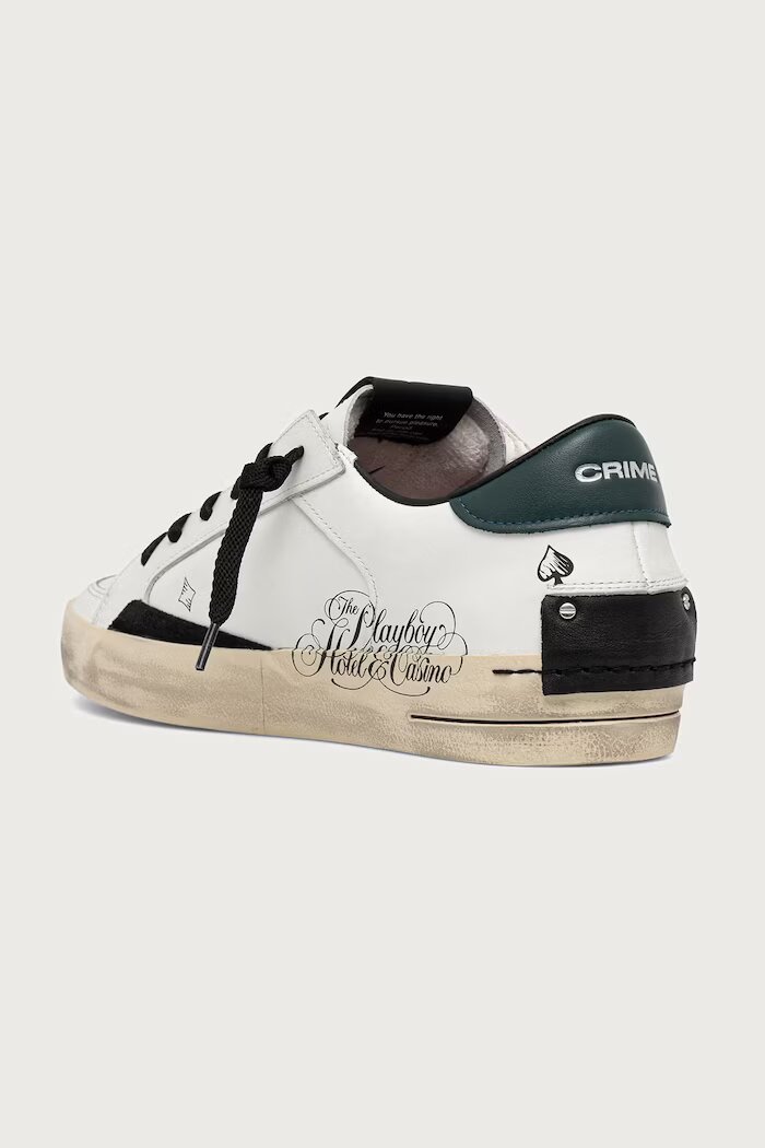 CRIME LONDON x PLAYBOY DECONSTRUCTED маратонки мъжки от кожа бели 77110AA9