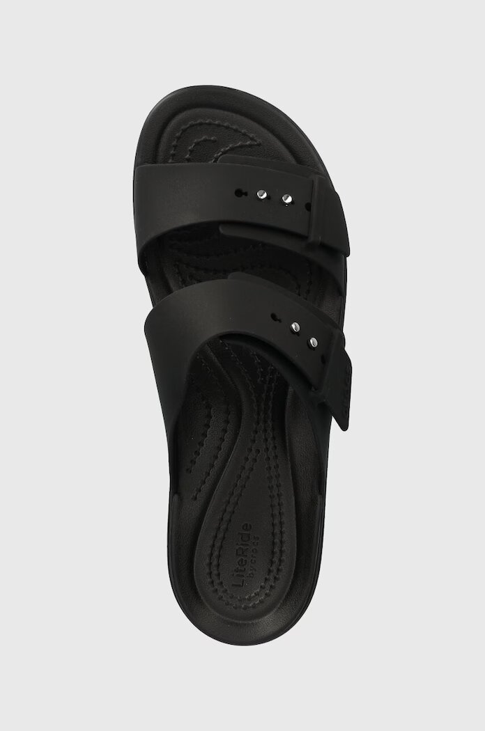 Crocs Чехли Brooklyn Low Wedge Sandal в черно с платформа 207431 208728