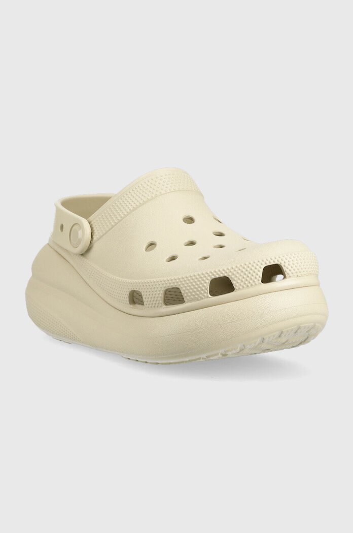 Crocs Чехли Classic Crush Clog в бежово с платформа 207521