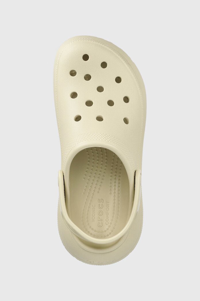 Crocs Чехли Classic Crush Clog в бежово с платформа 207521