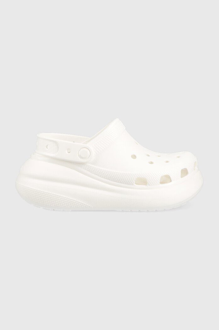 Crocs Чехли Classic Crush Clog в бяло с платформа 207521