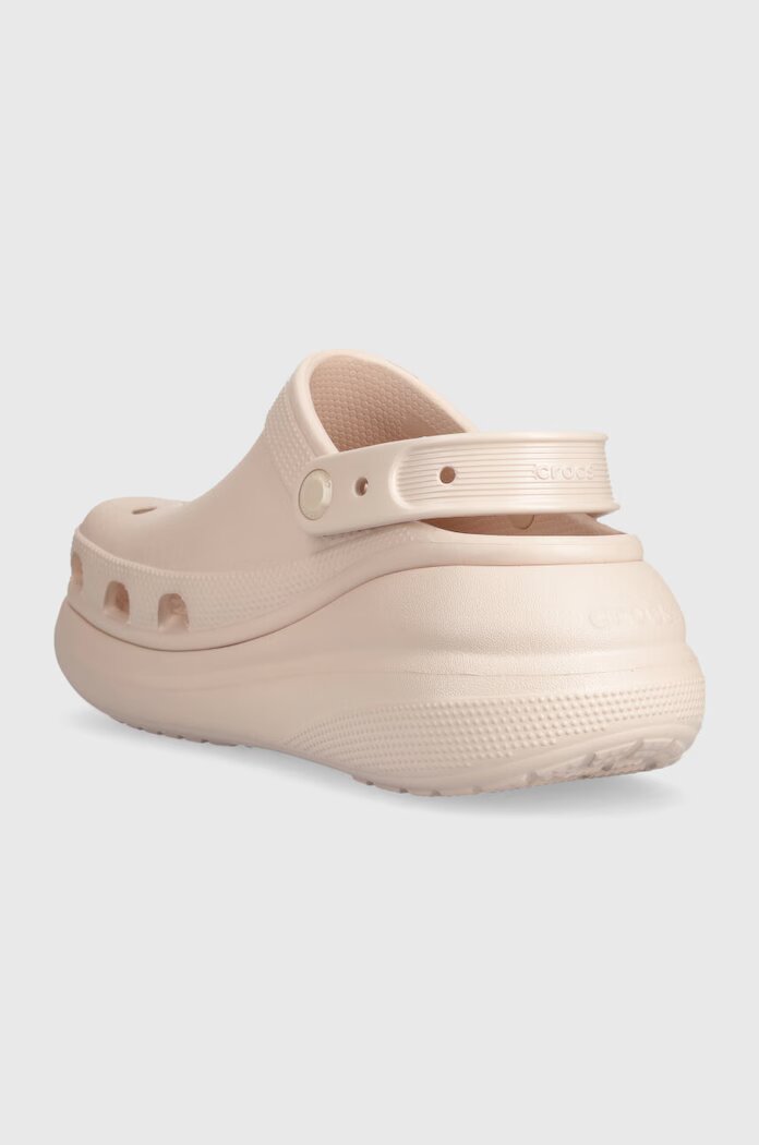 Crocs Чехли Classic Crush Clog в розово със скосена платформа 207521