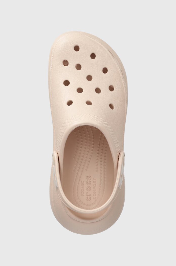 Crocs Чехли Classic Crush Clog в розово със скосена платформа 207521