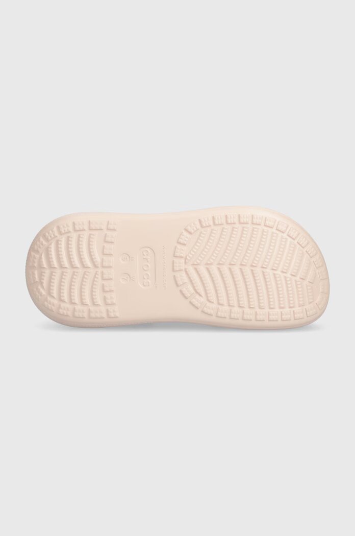 Crocs Чехли Classic Crush Clog в розово със скосена платформа 207521